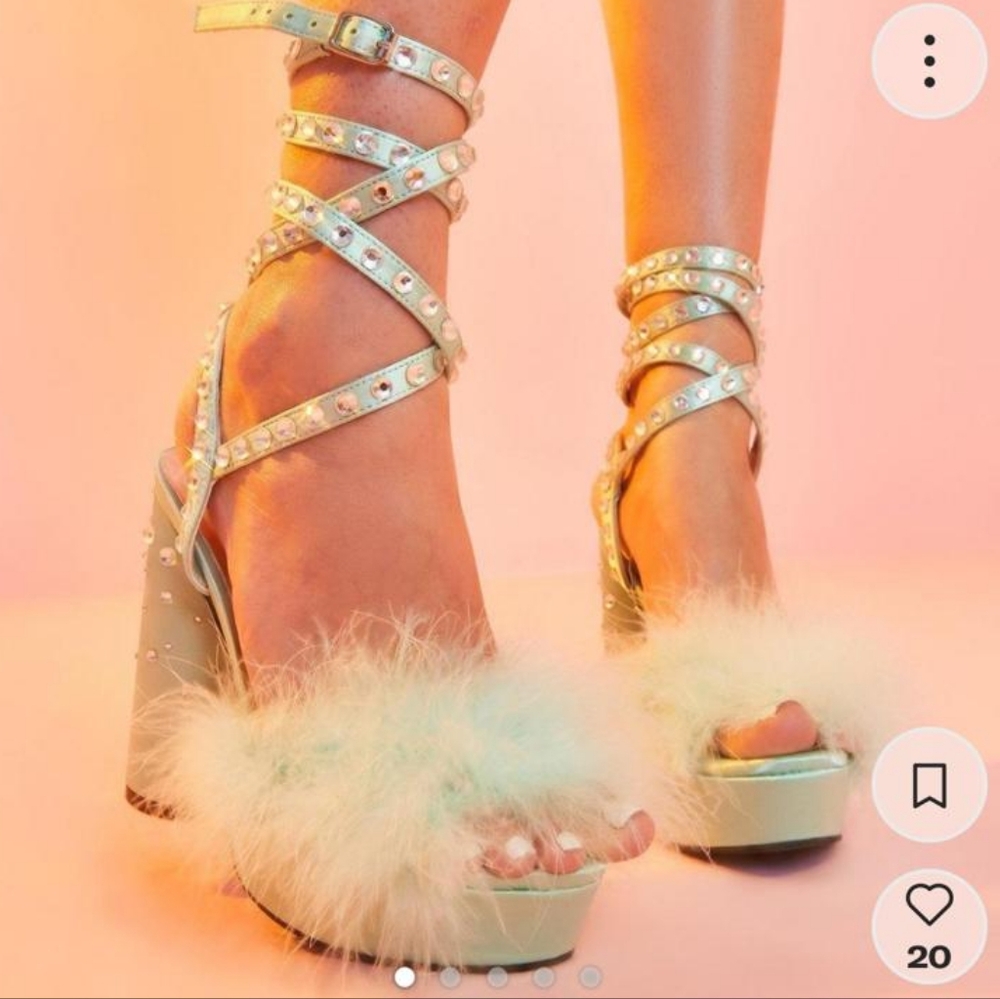 Sugar Thrillz Platform Heels in Mint Green